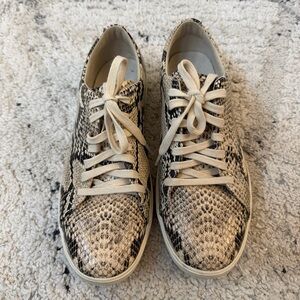 Women Cole Haan Snake Print Sneakers - Black and Cream